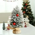 thumbnail image 1 of Mini Christmas Tree 12.6inch Artificial Small Pine Trees with Burlap Base Made Of PVC Material Small Snow Frost Tabletop Trees with Red Balls For Christmas Decoration Home Office Party Decor, 1 of 6