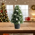 thumbnail image 1 of Mini Christmas Tree 12.6inch Artificial Small Pine Trees with Burlap Base Made Of PVC Material Small Tabletop Trees For Christmas Decoration Home Office Party Decor, 1 of 6