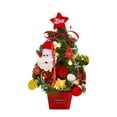thumbnail image 1 of Mini Christmas Tree 19.7IN Tabletop Holiday Decoration with LED String Lights Battery Operated Festive Ornament for Home Office Window Display DIY Holiday Setup, 1 of 5