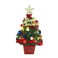 thumbnail image 1 of Mini Christmas Tree 19.7IN Tabletop Holiday Decoration with LED String Lights Battery Operated Festive Ornament for Home Office Window Display DIY Holiday Setup, 1 of 5