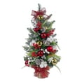 thumbnail image 1 of Mini Christmas Tree, 24" PE Prelit Small Artificial Tabletop Snow Flocked Christmas Trees Decor, Outdoor Indoor Porch Table Centerpieces Xmas Christmas Decorations, 1 of 7