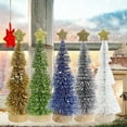 thumbnail image 1 of Mini Christmas Tree 7.87inch Artificial Christmas Tree Small Pine Trees Frosted Sisal Trees With Wood Base Tabletop Ornament Christmas Tree Decoration Seasonal Indoor Home Decor, 1 of 7