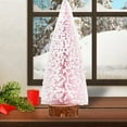 thumbnail image 1 of Mini Christmas Tree Decor | Pink Snowflake Tabletop Ornament | Small Cedar Holiday Decoration for Home Bar Shop Window | 4 Sizes Available, 1 of 7