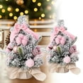 thumbnail image 1 of Mini Christmas Tree for Desktop - 11.8 Inch Artificial Flocked Tabletop Xmas Tree with Felt Flower Pot, Small Holiday Decor for Home, Office, Wedding Party Decoration, 1 of 6