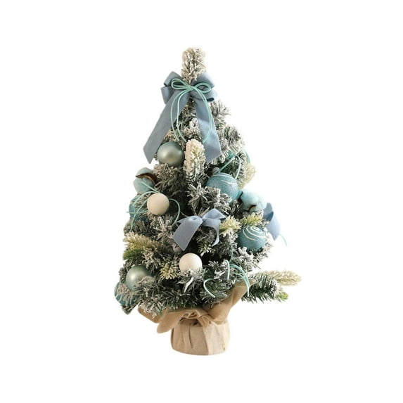 Mini Christmas Tree Desktop Decor with Ornaments - 11.8 Inch Small Artificial Xmas Tree for Holiday, Wedding, Party Decoration, Home Desk, and Christmas Gifts
