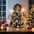 thumbnail image 1 of Mini Christmas Tree Desktop Decoration – Compact 45cm Pink Christmas Tree for Small Spaces, Easy Setup for Living Room, Bedroom, or Office, 1 of 5