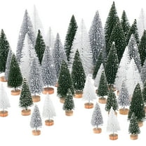 Mini Christmas Tree Desktop Decorations 30Pcs Artificial Mini Christmas Trees Mini Tree Sisal Tree With Wood Base Bottle Brush Trees For Christmas Table Top Decor Winter Crafts Ornaments