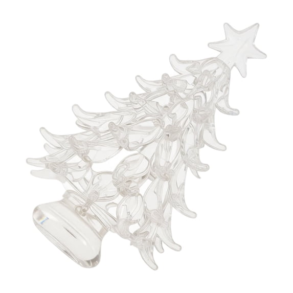 Mini Christmas Tree Hand Blown Glass 2 Inch Small Christmas Tree Decor Clear Table Top Christmas Tree for Christmas Table Decor Holiday Home Mantel Display, 1 Pack