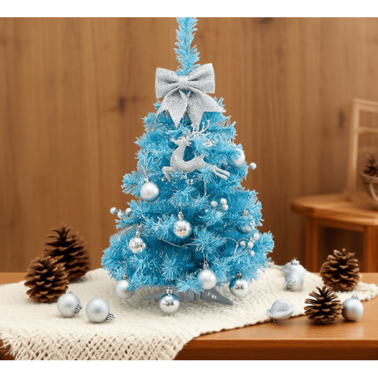Mini Christmas Tree with Lights and Ornaments, 17.7