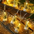 thumbnail image 1 of Mini Christmas Tree Lights String, Clear Glass Jar Bottle String Lights String, Mini Wishing Bottle Warm LED Light String, 20 LED Warm White Fairy Lights String, Christmas Party Decoration, 1 of 5