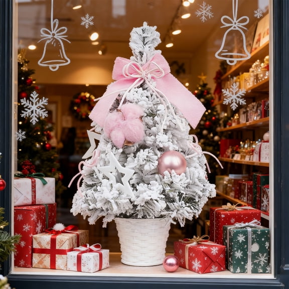 Mini Christmas Tree Planter - 15.75inch Holiday Decor, Ideal for Shopping Mall & Hotel Setup, Festive Christmas Decoration for Tabletop & Countertop Display, 15.74"