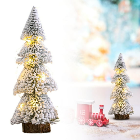 Mini Christmas Tree Set, Bottle Brush Trees, Flocked Xmas Village, Small Artificial Trees, Winter Holiday Decor, Tabletop Decorations for Home