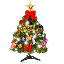 Mini Christmas Tree Small Christmas Tree with LED Lights Ornaments Tabletop Artificial Christmas Decorations Indoor