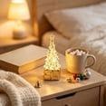 thumbnail image 1 of Mini Christmas Tree Table Lamp LED Night Light, Small Xmas Desktop Ornament for Window Sill Fireplace Holiday Decor, Plastic, Warm White Glow, Gift Box Base, 1 of 6