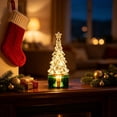 thumbnail image 1 of Mini Christmas Tree Table Lamp LED Night Light, Small Xmas Desktop Ornament for Window Sill Fireplace Holiday Decor, Plastic, Warm White Glow, Gift Box Base, 1 of 6