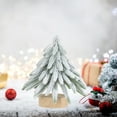 thumbnail image 1 of Mini Christmas Tree Tabletop Decor, Artificial Snow Pines Trees with Wood Base, Desk Christmas Trees Decoration for Home Party Holiday Kitchen Table Decor, 1 of 6