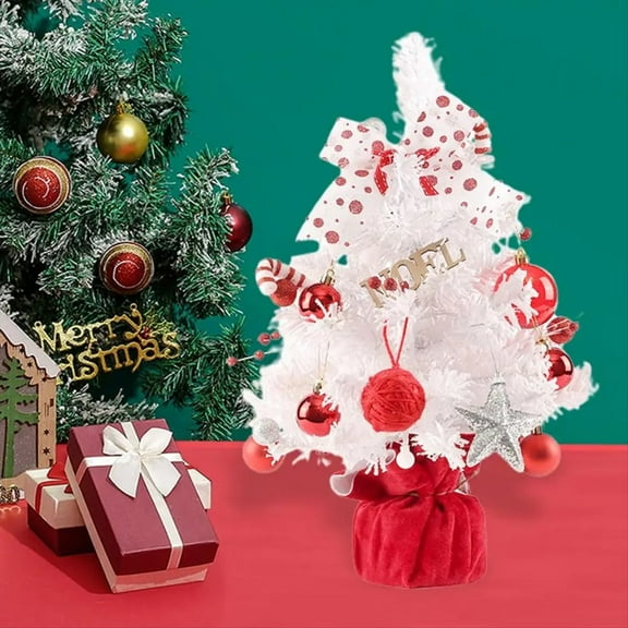 Mini Christmas Tree Tabletop Mini Rotating Christmas Tree MUsic Box Figurine Artificial Flocked Tree with Light for Home,1 x Christmas Tree