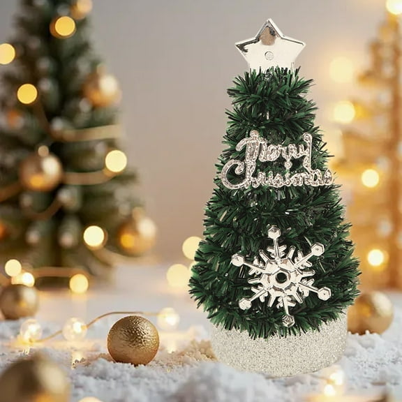 Mini Christmas Tree, Tabletop Small Christmas Tree Decorations, Artificial Miniature Desktop Pine for Christmas Winter Thanksgiving Decoration, 2x5in