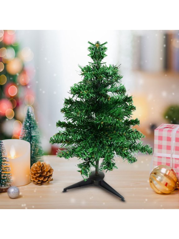 Mini Christmas Tree, Tabletop White Christmas Tree Decoration Set, Plastic, Green, for Desk, Window, Mantel and Seasonal Indoor Decor