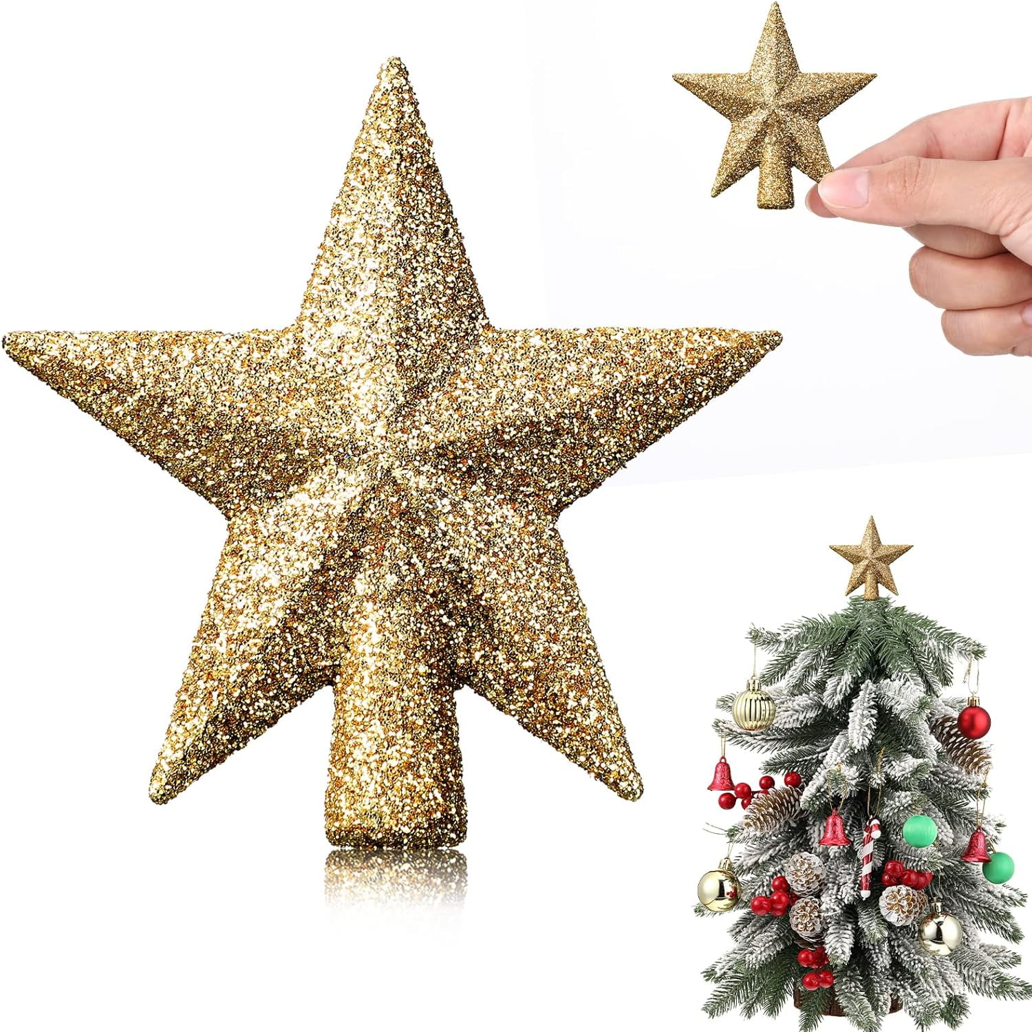 Mini Christmas Tree Topper Small Christmas Star Mini Christmas Tree Star Topper for Xmas Party