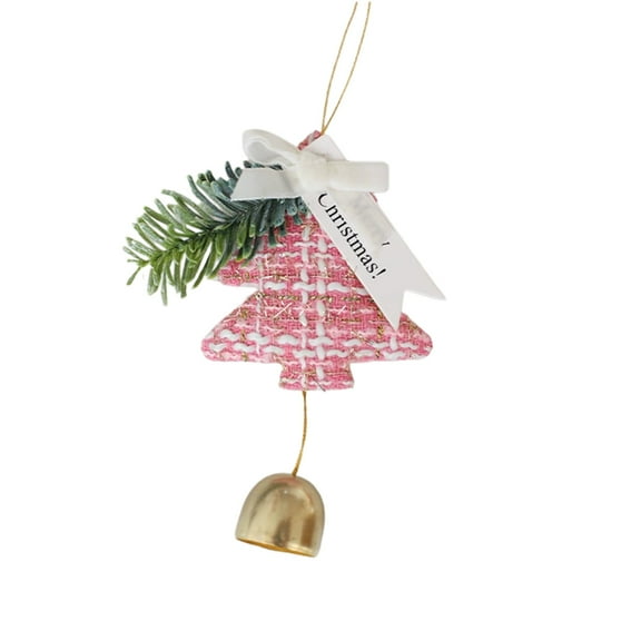 Mini Christmas Tree Wind Chime – Small Hanging Ornament with Bell Sound, Velvet Bow & Pine Accent for Tree, Door, Window, Gift Décor