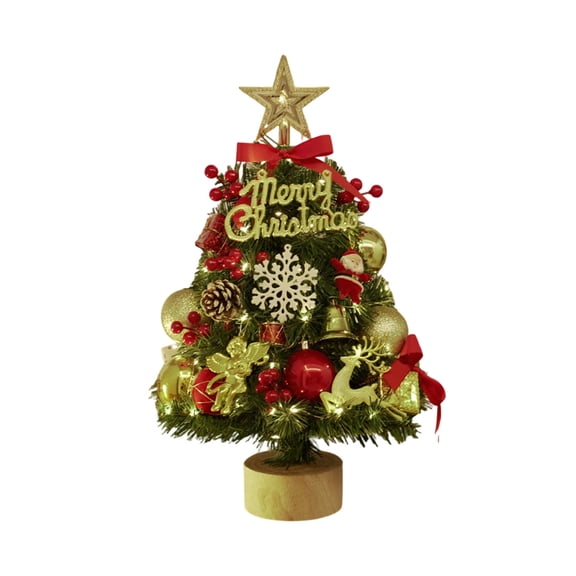 Mini Christmas Tree for Desk, Tabletop DIY Holiday Decoration – Small Artificial Christmas Tree for Office, Bedroom, Living Room, Windowsill