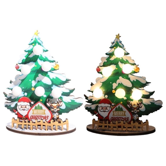 Mini Christmas Tree with LED Lights - 5*7inch Tabletop Model for Home Office Holiday