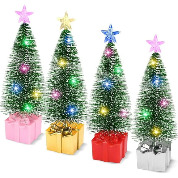 Mini Christmas Tree with Lights, 4 Pcs Christmas Centerpieces for Tables Holiday Party Decorations