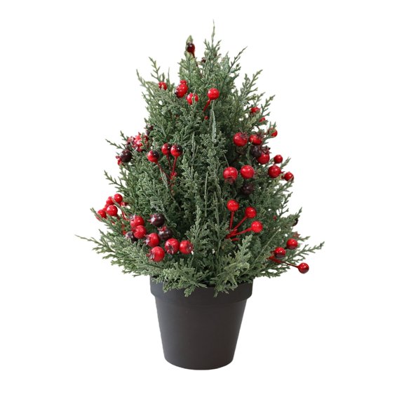 Mini Christmas Tree with PE Branches Burlap Base Non Illuminated Green 38cm