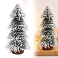 thumbnail image 1 of Mini Christmas Trees,Artificial Christmas Tree Bottle Brush Tree with Wooden Base,Snow-Covered Mini Xmas Tree Holiday Table Centerpiece,Lightweight Snowy Xmas Tree Decor for Mantel,Desk,Home, 1 of 4