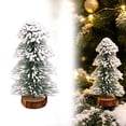 thumbnail image 1 of Mini Christmas Trees,Artificial Christmas Tree Bottle Brush Tree with Wooden Base,Snow-Covered Mini Xmas Tree Holiday Table Centerpiece,Lightweight Snowy Xmas Tree Decor for Mantel,Desk,Home, 1 of 4