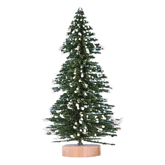 Mini Christmas Trees DIY Xmas Bottle Brush Trees Miniature Sisal Snow Frost Fir Small Artificial Trees Tabletop Trees with Wooden Bases Micro Scenery Landscape Trees for Christmas Party Decor