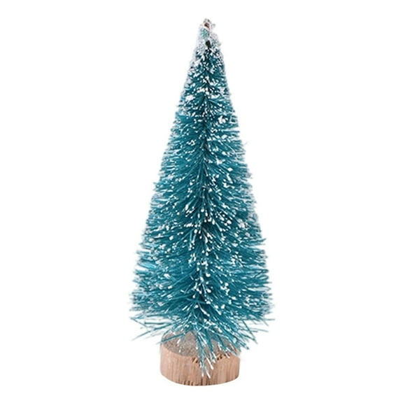 Mini Christmas Trees DIY Xmas Bottle Brush Trees Miniature Sisal Snow Frost Fir Small Artificial Trees Tabletop Trees with Wooden Bases Micro Scenery Landscape Trees for Christmas Party Decor