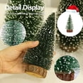 thumbnail image 1 of Mini Christmas Trees Desktop Miniature Tree Snow Frosted Sisal Trees With Wood Base Bottle Brush Trees For Xmas Tabletop Winter Crafts Ornament Holiday Part, 1 of 7