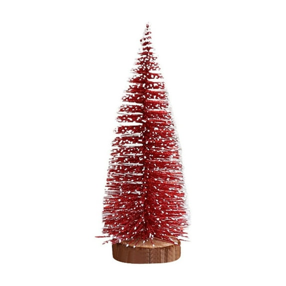 Mini Christmas Trees, Ongmies 20Cm Bottle Brush Christmas Trees with Wooden Base for Village & Tabletop Decor, Christmas Decorations Indoor