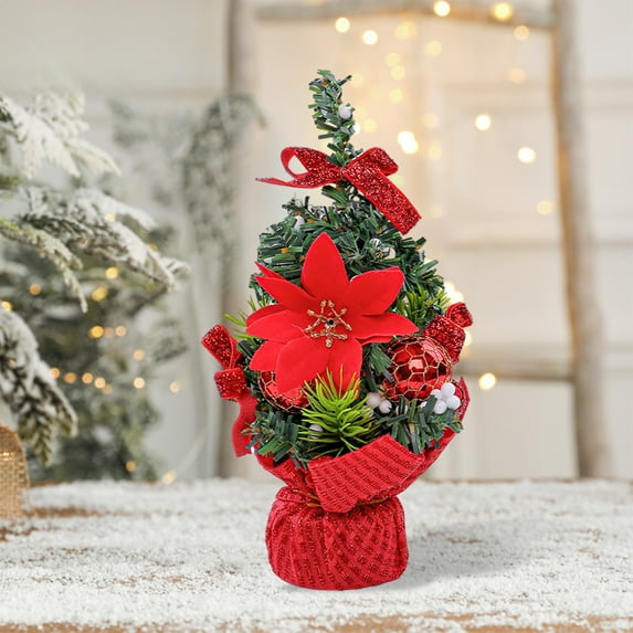 Mini Christmas Trees Table Decor, Christmas Decoration - Christmas Tree 20Cm Mini Package Desktop Decorations Gifts Small Decorations Christmas Ball Christmas Decoration