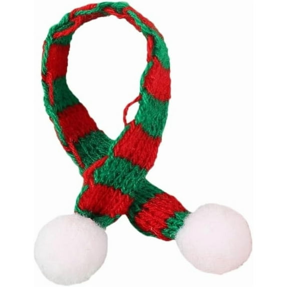 Mini Christmas Wool Scarf - Cute Decorative Accessory for Plush Dolls, Small Toys, Gift Wrapping or Holiday Displays, Soft and Festive Scarf Decoration for Christmas, A