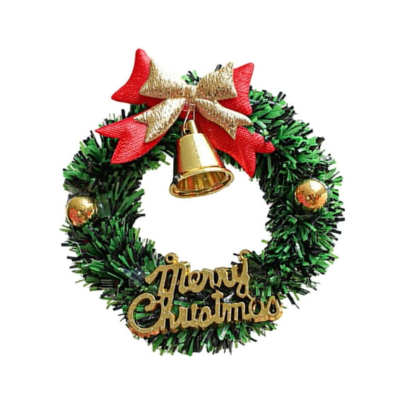 Mini Christmas Wreath – 2-Pack Realistic Simulation Holiday Garland, Small Hanging Decor for Tree, Toy House, or Indoor Use