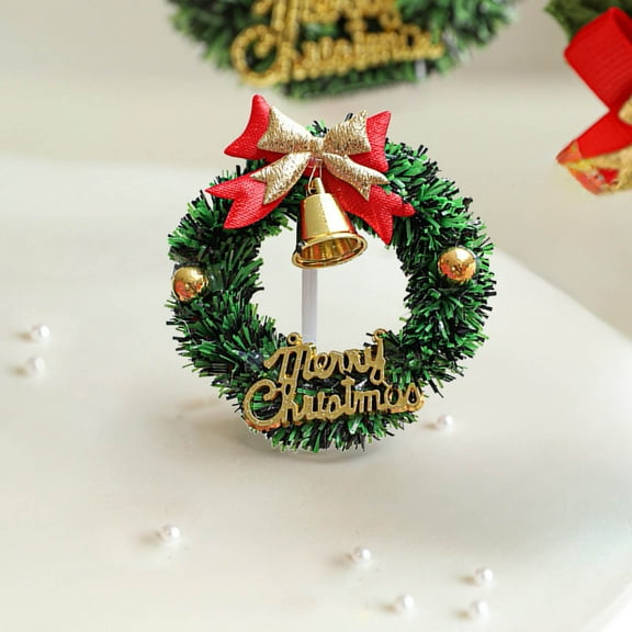 Mini Christmas Wreath for Decorations, Artificial Greenery Garland for Front Door, Tabletop, Christmas Tree, Holiday Party & Festive Home Decor Accessories