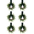 thumbnail image 1 of Mini Christmas Wreath Set, Artificial Norfolk Pine Cabinet Wreaths with Red Berries & Soft Green Velvet Bow, Greenery Hanging Ornament for Window Porch Wall Kitchen Holiday Decor, 1 of 5