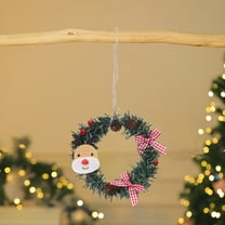 Mini Christmas Wreath With Mini Plaid Bows Christmas Pine Wreaths Bow Hanging Ornaments For Christmas Tree Window Wall Door Home Decor