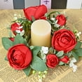 thumbnail image 1 of Mini Christmas Wreaths for Cabinets Christmas Table Candle Centerpiece Artificial Rose Candle Rings Wreaths for Wedding Table, Party, Home Decorations, 1 of 9
