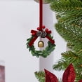 thumbnail image 1 of Mini Christmas Wreaths Decorative Hanging Ornaments, 4 Pack 3 Inch Bell Wreath Pendant Pre-Tied Ribbons Lightweight Acrylic Hanging Decor Cute Christmas Tree Decor, 1 of 3