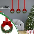 thumbnail image 1 of Mini Christmas Wreaths for Kitchen Cabinets | 3.94 Inch Small Holiday Wreath Decor with Red Ribbon Bow | Set of 12 for Window Door & Office Holiday Decorations, 1 of 1