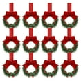 thumbnail image 1 of Mini Christmas Wreaths for Kitchen Cabinets with Festive Ribbon – Holiday Door and Window Decor, Versatile Christmas Wreaths for Home and Office Decorating, 1 of 5