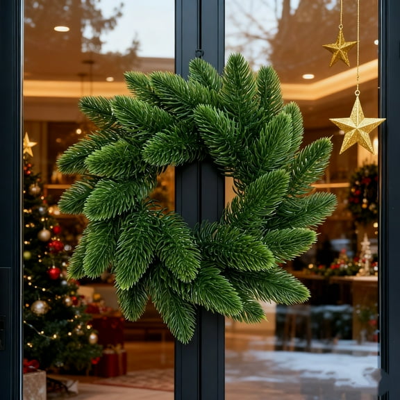 Mini Christmas Wreaths Outdoor Realistic 8 Inch Small Artificial Winter Greenery Pine Cedar Wreaths for Windows Xmas Holiday Home Outdoor Indoor