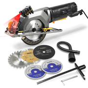 NEWONE Mini Circular Saw 4.5Amp Electric Circular Saw with 6 Saw Blades 3500RPM Circular Saw with Laser for Wood Soft Metal Tile and Plastic Cutting
