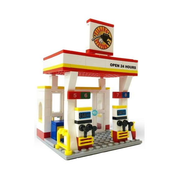 Brick Loot Mini City - Brick City Gas Station Interlocking Block Building Sets