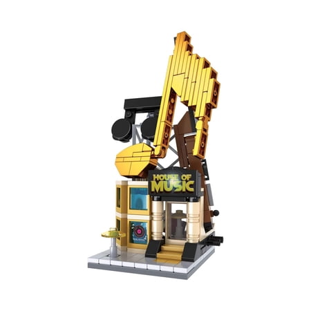 Brick Loot Mini City Music Store Modular Building Set, 232-Piece Architecture Kit, DIY Toy Blocks, Compatible with Major Brands