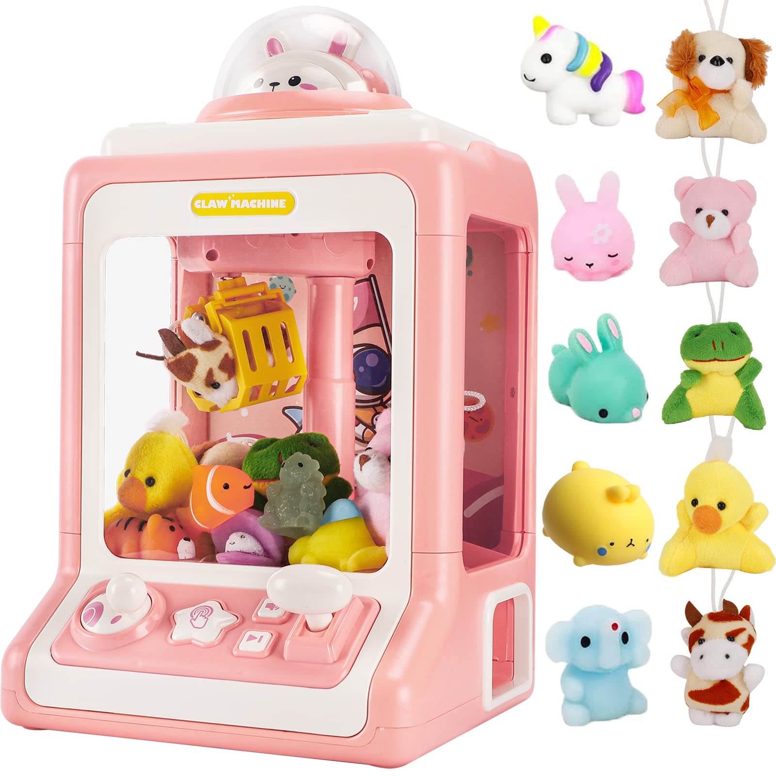 Large Claw Machine For Kids & Adults – Mini Arcade With 30 Toys, Lights & Music